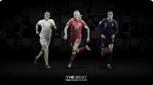 Bronze, Harder e Renard são as finalistas de melhor jogadora. Foto: Divulgação/Twitter FIFA